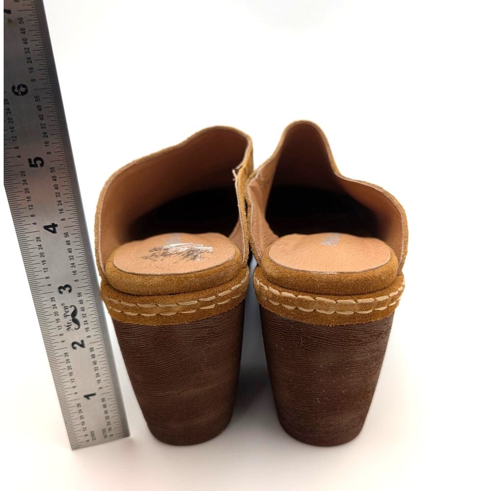 Antelope Sonja Clogs Suede Platform Block Heel Women's Brown Size US9.5 EU40 - Picture 4 of 12